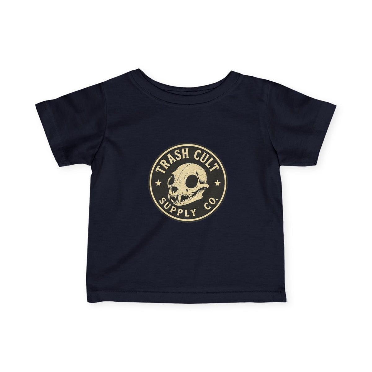 Trash Cult Skull Infant Tee, Baby T-Shirt, Unisex Baby Top, Cute Skull Baby Clothes, Edgy Infant Apparel, Trendy Newborn Gift