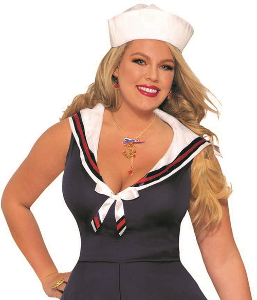 Ahoy Lady Navy Blue Women's Sailor Halloween Costume Plus