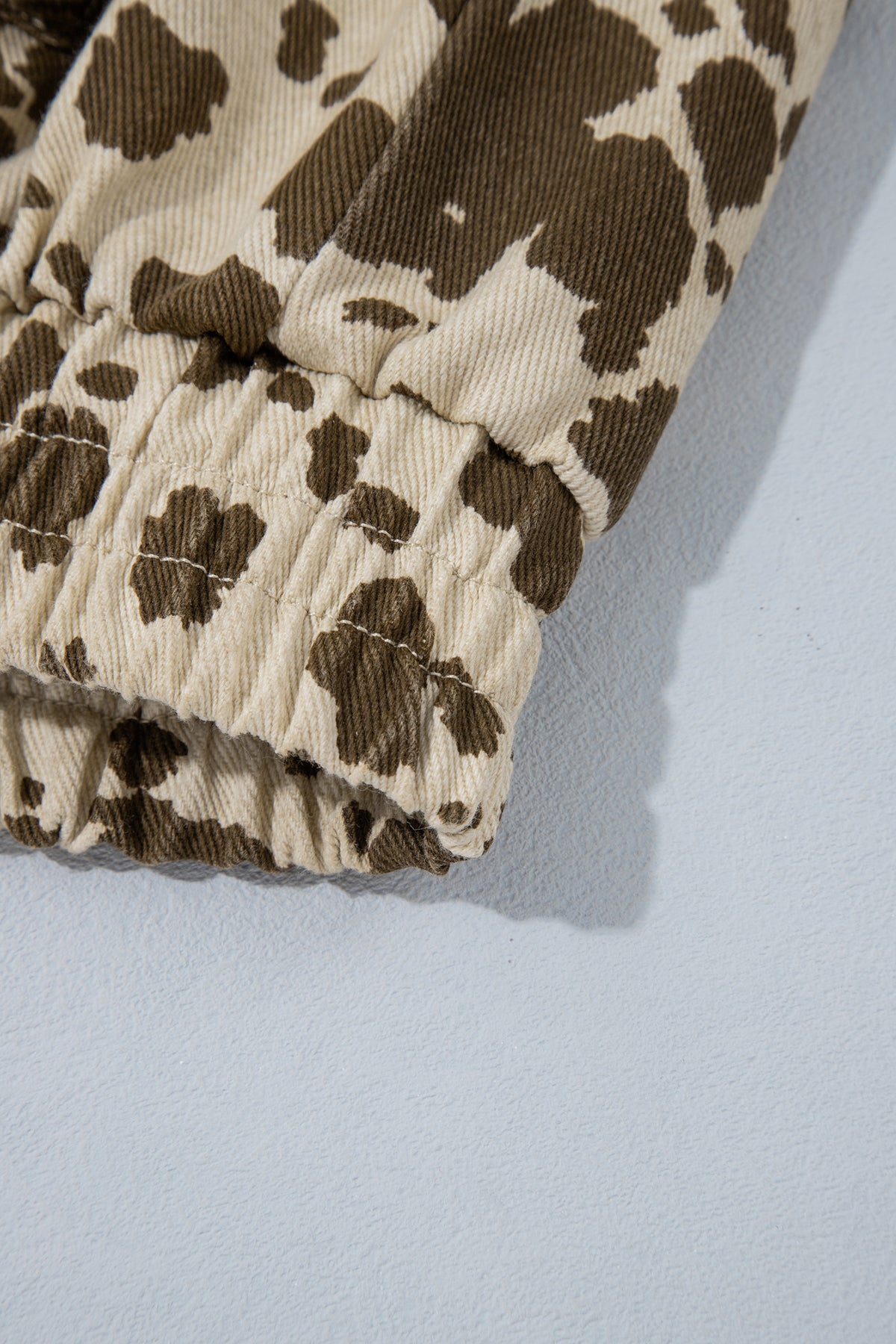 Brown Western Cow Print Cargo Pocket Denim Jacket