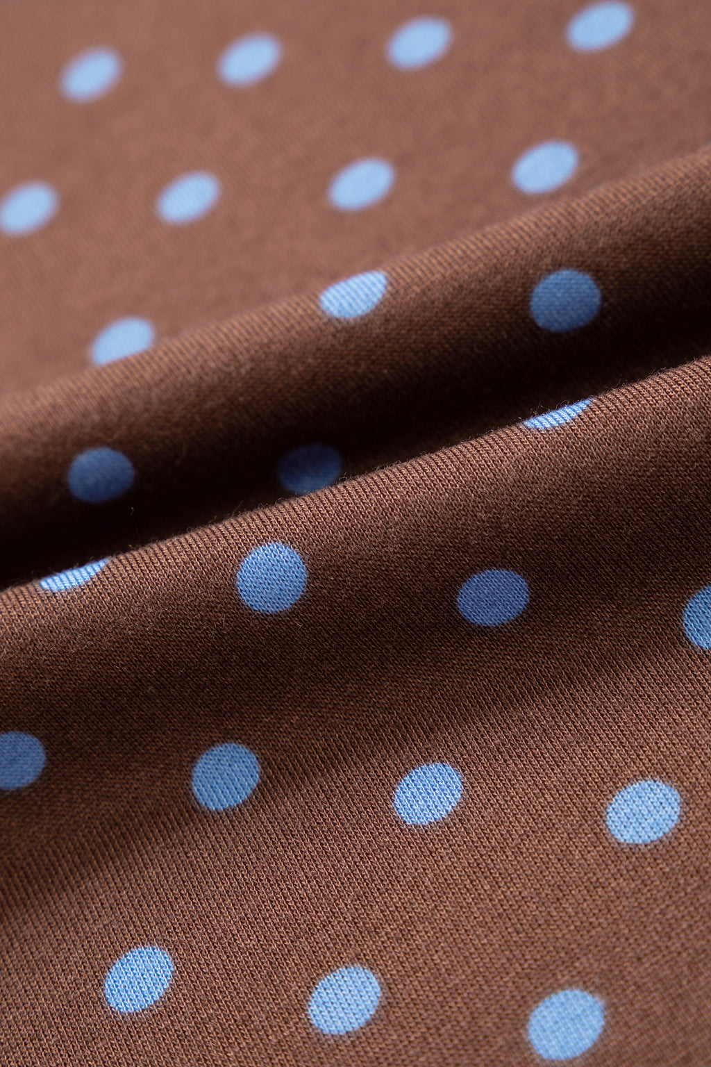 Brown Polka Dot Drawstring Wide Leg Long Sleeve Top Pant Set