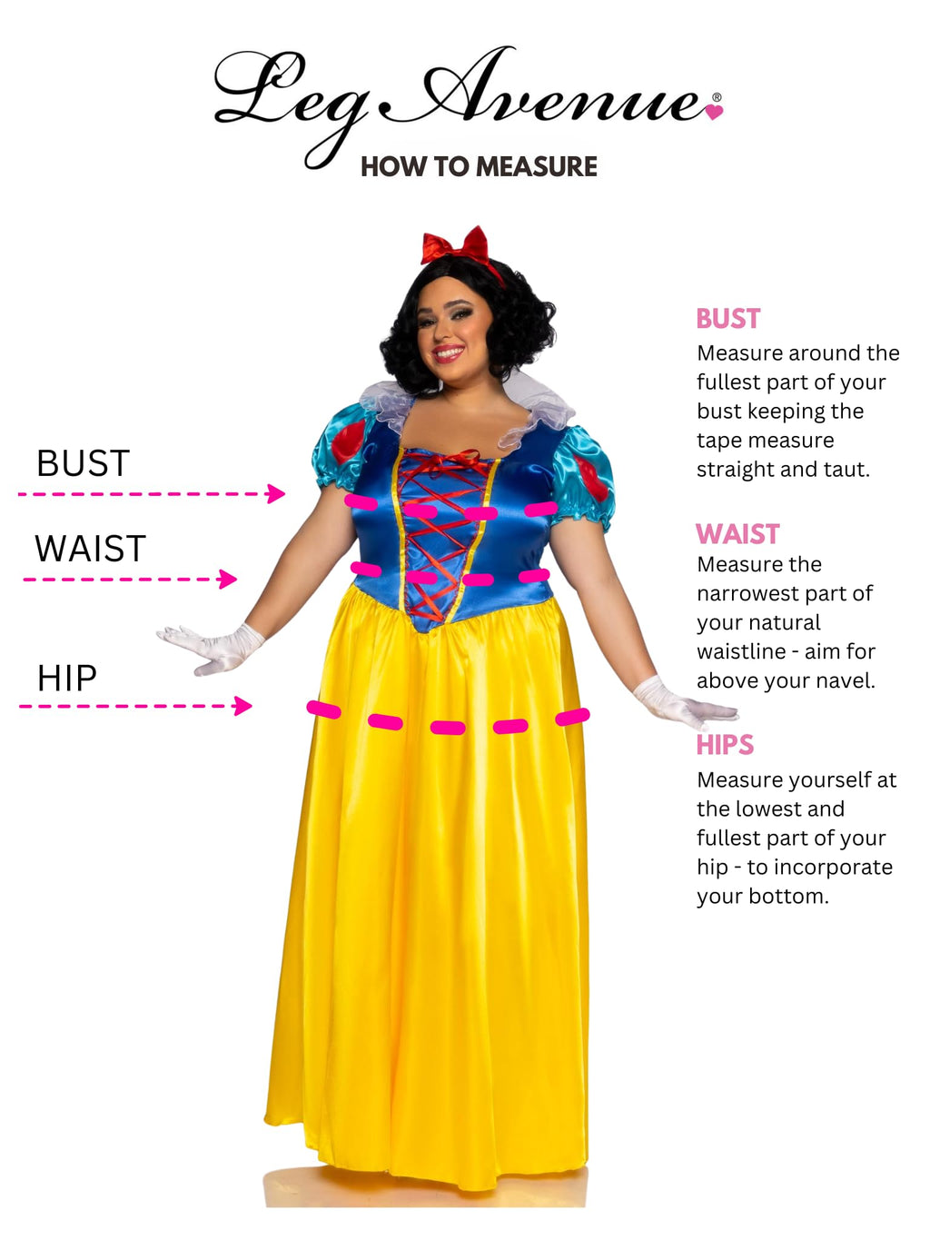 Snow White Costume - Classic Princess Dress Full Length Women's Outfit