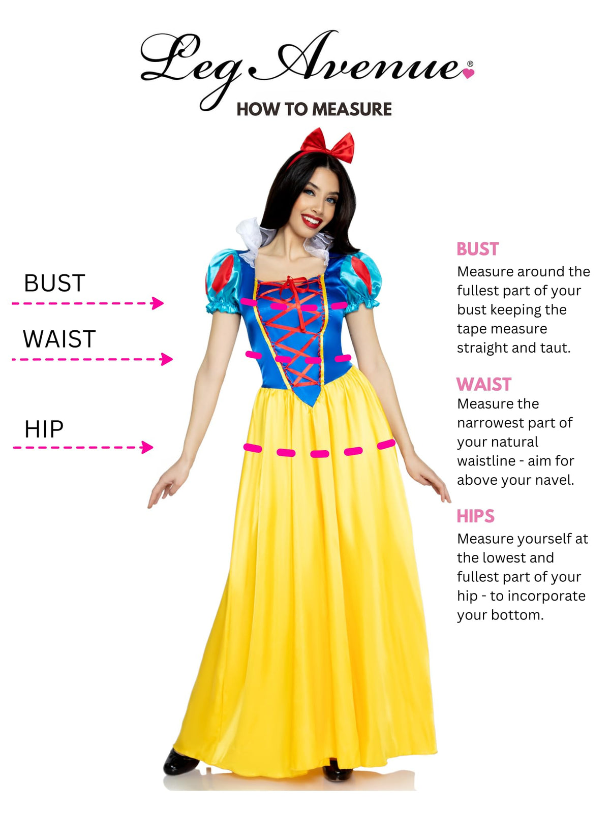 Snow White Costume - Classic Princess Dress Full Length Women's Outfit