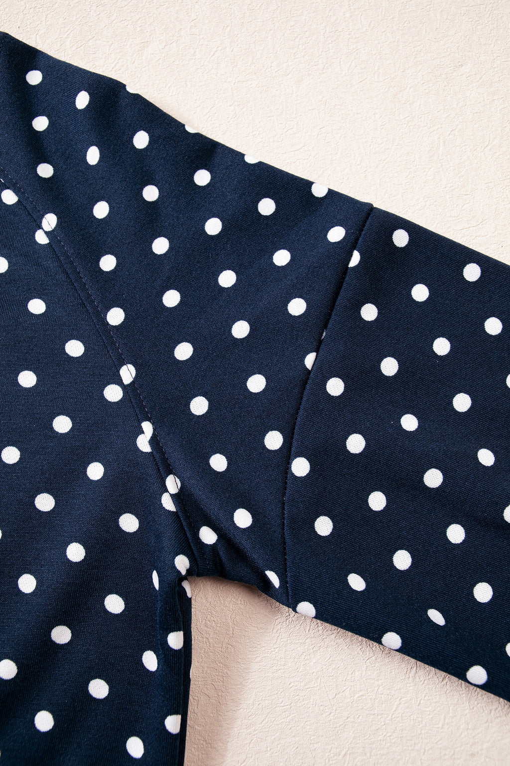 Brown Polka Dot Drawstring Wide Leg Long Sleeve Top Pant Set