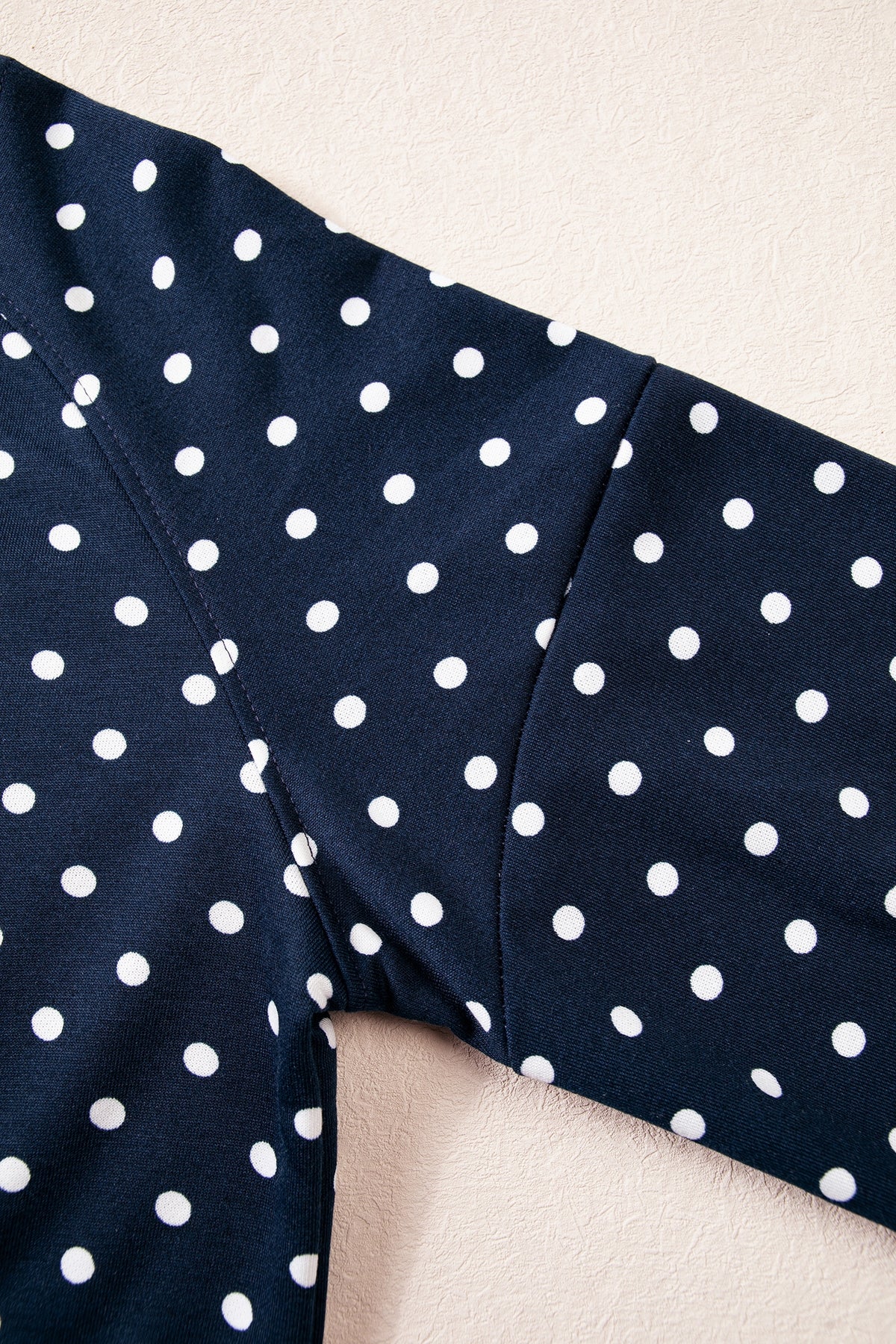 Brown Polka Dot Drawstring Wide Leg Long Sleeve Top Pant Set