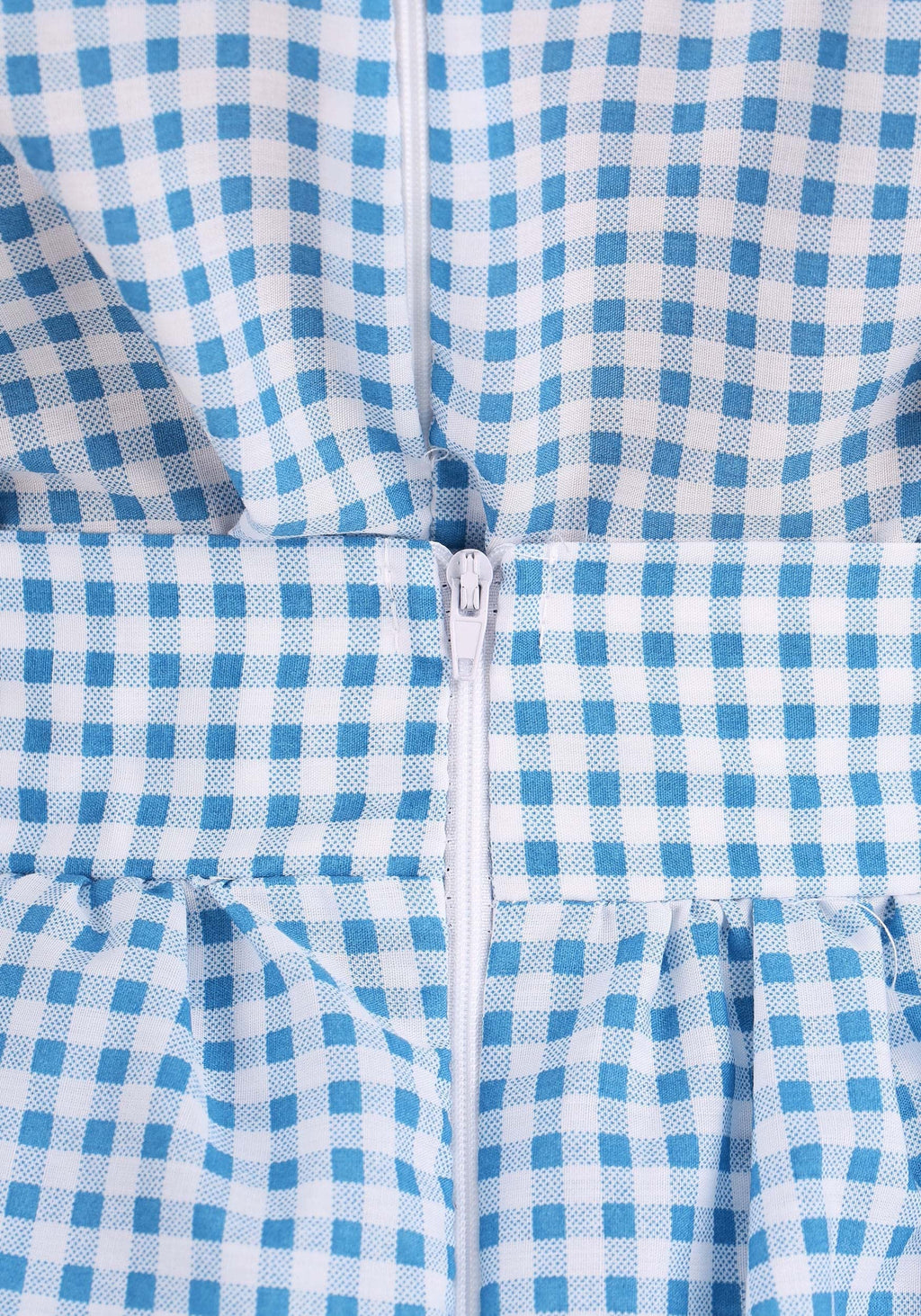 Dorothy Costume - Women's Blue Gingham Dress with White Blouse and Hair Ribbons