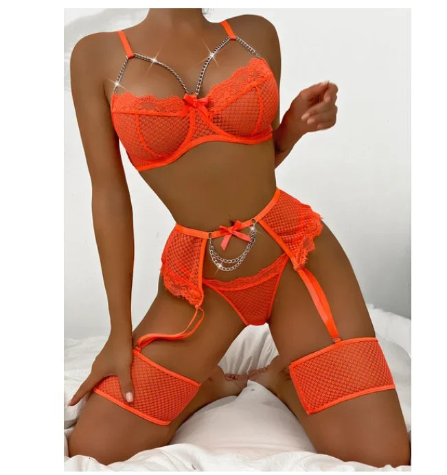 Lingerie Underwear Bras Sets Lace Garter Lingerie Women Intimates 2024 Underwire Bra And Panty Thongs Ladies Underwear Set