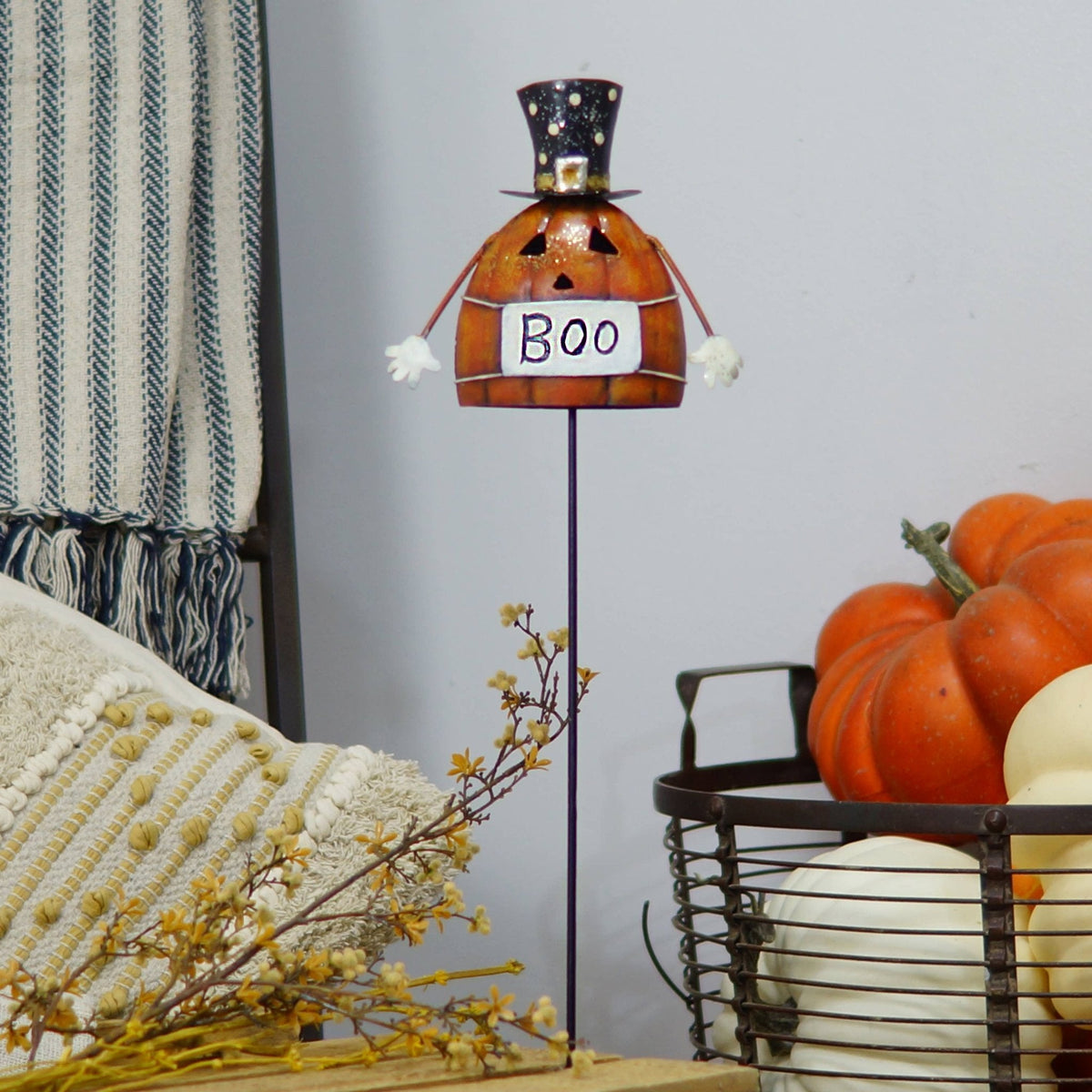 "Boo" Pumpkin Garden Stake – 27" Halloween Yard Décor