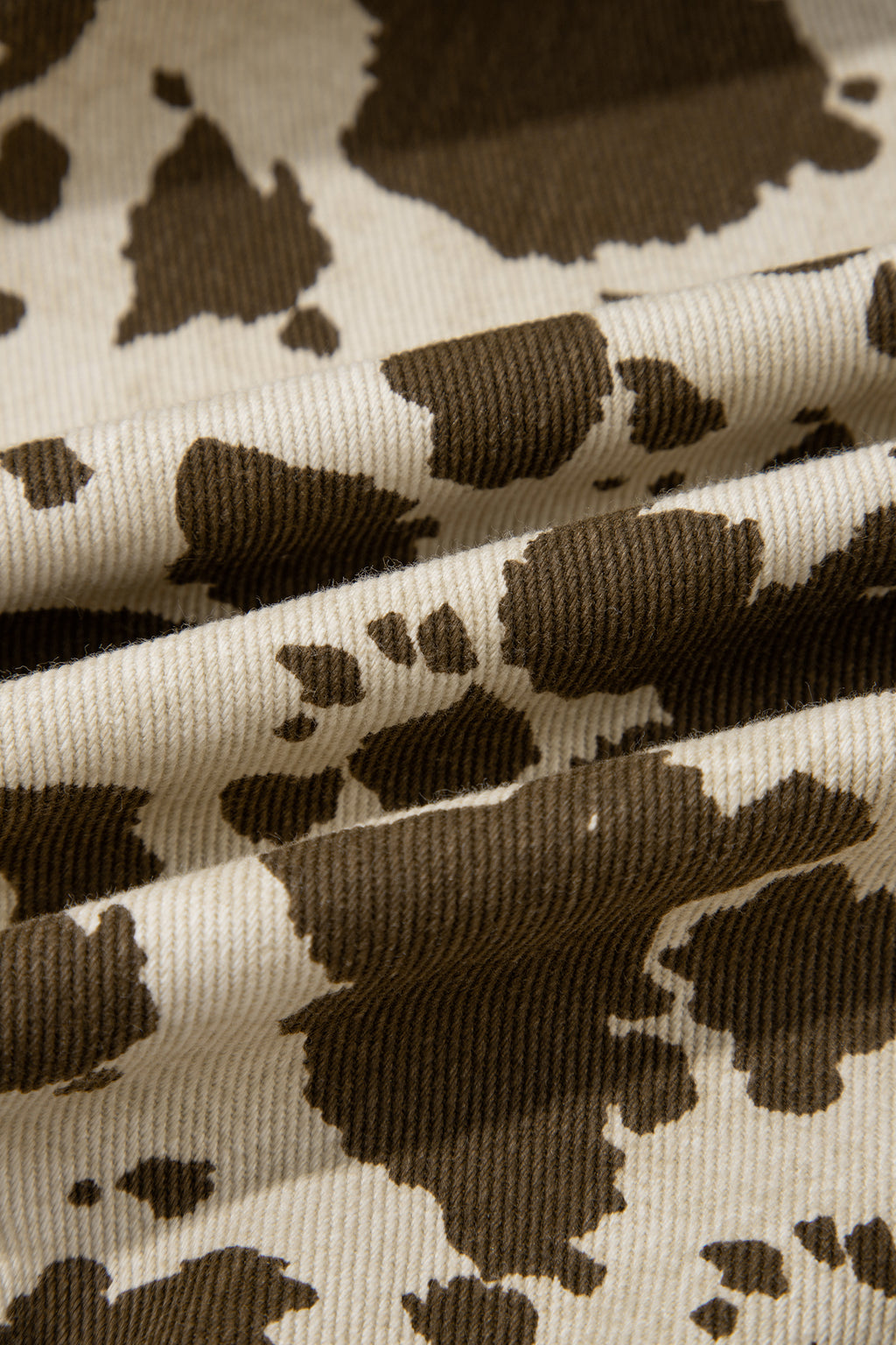 Brown Western Cow Print Cargo Pocket Denim Jacket