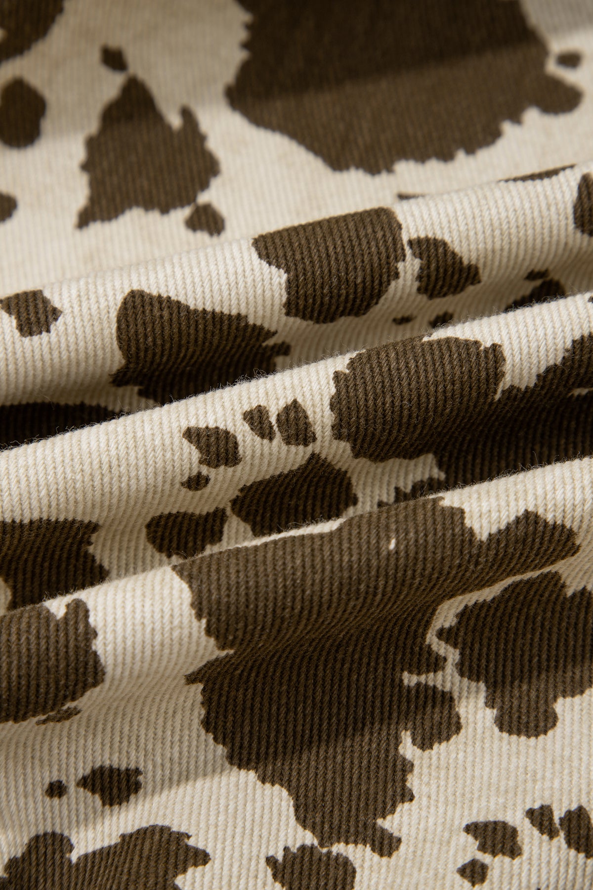 Brown Western Cow Print Cargo Pocket Denim Jacket