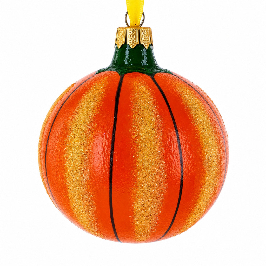 Jack-o'-lantern Glass Ball Halloween Ornament 3.25 Inches